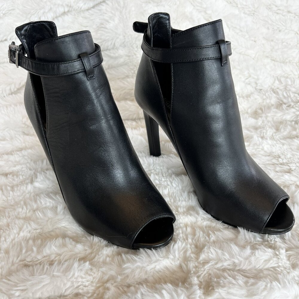 Michael Kors Lawson Leather Open-Toe Ankle Boot Size 7.5